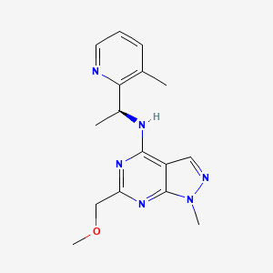 6-(methoxymethyl)-1-methyl-N-[(1S)-1-(3-methyl-2-pyridinyl)ethyl]-1H-pyrazolo[3,4-d]pyrimidin-4-amine