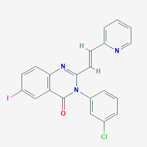 molecular formula C21H13ClIN3O B5477516 3-(3-chlorophenyl)-6-iodo-2-[2-(2-pyridinyl)vinyl]-4(3H)-quinazolinone 