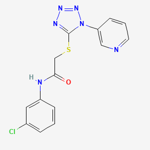 molecular formula C14H11ClN6OS B5477520 N-(3-chlorophenyl)-2-(1-pyridin-3-yltetrazol-5-yl)sulfanylacetamide 