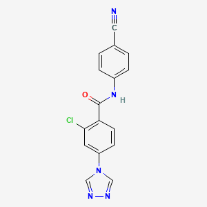 molecular formula C16H10ClN5O B5477574 2-chloro-N-(4-cyanophenyl)-4-(1,2,4-triazol-4-yl)benzamide 