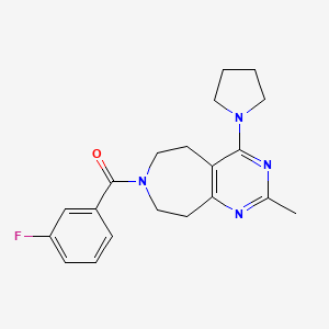 molecular formula C20H23FN4O B5477591 7-(3-fluorobenzoyl)-2-methyl-4-pyrrolidin-1-yl-6,7,8,9-tetrahydro-5H-pyrimido[4,5-d]azepine 