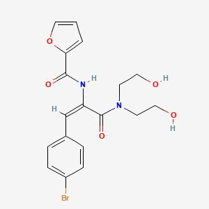 N-[(E)-3-[bis(2-hydroxyethyl)amino]-1-(4-bromophenyl)-3-oxoprop-1-en-2-yl]furan-2-carboxamide