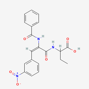 molecular formula C20H19N3O6 B5477609 2-[(2E)-3-(3-NITROPHENYL)-2-(PHENYLFORMAMIDO)PROP-2-ENAMIDO]BUTANOIC ACID 