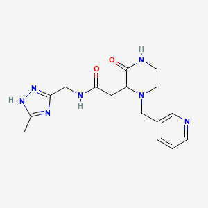 N-[(5-methyl-1H-1,2,4-triazol-3-yl)methyl]-2-[3-oxo-1-(3-pyridinylmethyl)-2-piperazinyl]acetamide