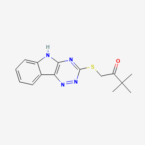 3,3-dimethyl-1-(5H-[1,2,4]triazino[5,6-b]indol-3-ylthio)-2-butanone