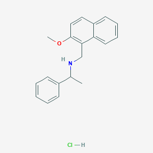 N-[(2-methoxynaphthalen-1-yl)methyl]-1-phenylethanamine;hydrochloride