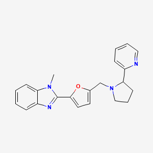 molecular formula C22H22N4O B5477623 1-methyl-2-(5-{[2-(2-pyridinyl)-1-pyrrolidinyl]methyl}-2-furyl)-1H-benzimidazole 