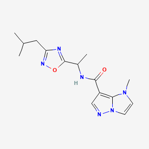 N-[1-(3-isobutyl-1,2,4-oxadiazol-5-yl)ethyl]-1-methyl-1H-imidazo[1,2-b]pyrazole-7-carboxamide