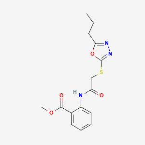 methyl 2-({[(5-propyl-1,3,4-oxadiazol-2-yl)thio]acetyl}amino)benzoate