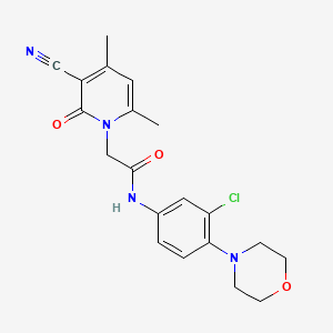 molecular formula C20H21ClN4O3 B5477644 N-[3-chloro-4-(4-morpholinyl)phenyl]-2-(3-cyano-4,6-dimethyl-2-oxo-1(2H)-pyridinyl)acetamide 