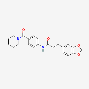 3-(1,3-benzodioxol-5-yl)-N-[4-(1-piperidinylcarbonyl)phenyl]propanamide