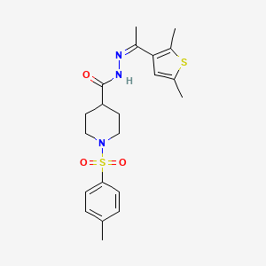 molecular formula C21H27N3O3S2 B5477669 N'-[1-(2,5-dimethyl-3-thienyl)ethylidene]-1-[(4-methylphenyl)sulfonyl]-4-piperidinecarbohydrazide 