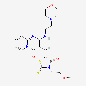 3-{(Z)-[3-(2-methoxyethyl)-4-oxo-2-thioxo-1,3-thiazolidin-5-ylidene]methyl}-9-methyl-2-{[2-(morpholin-4-yl)ethyl]amino}-4H-pyrido[1,2-a]pyrimidin-4-one