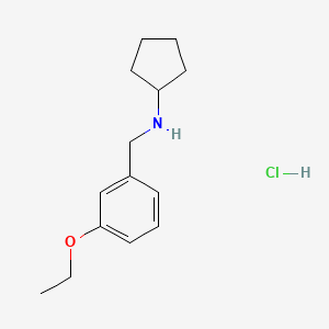 molecular formula C14H22ClNO B5477687 N-[(3-ethoxyphenyl)methyl]cyclopentanamine;hydrochloride 