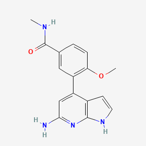 molecular formula C16H16N4O2 B5477688 3-(6-amino-1H-pyrrolo[2,3-b]pyridin-4-yl)-4-methoxy-N-methylbenzamide 