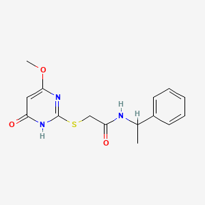 2-[(4-METHOXY-6-OXO-16-DIHYDROPYRIMIDIN-2-YL)SULFANYL]-N-(1-PHENYLETHYL)ACETAMIDE