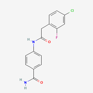 molecular formula C15H12ClFN2O2 B5477755 4-{[(4-chloro-2-fluorophenyl)acetyl]amino}benzamide 