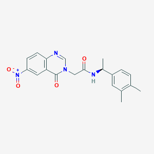 molecular formula C20H20N4O4 B547776 N-[(1S)-1-(3,4-dimethylphenyl)ethyl]-2-(6-nitro-4-oxoquinazolin-3-yl)acetamide 