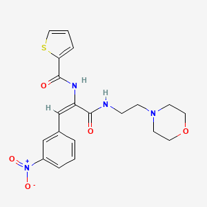 molecular formula C20H22N4O5S B5477801 N-[(E)-3-(2-morpholin-4-ylethylamino)-1-(3-nitrophenyl)-3-oxoprop-1-en-2-yl]thiophene-2-carboxamide 