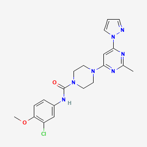 molecular formula C20H22ClN7O2 B5477810 N-(3-chloro-4-methoxyphenyl)-4-[2-methyl-6-(1H-pyrazol-1-yl)-4-pyrimidinyl]-1-piperazinecarboxamide 