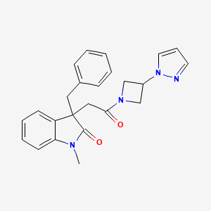 3-benzyl-1-methyl-3-{2-oxo-2-[3-(1H-pyrazol-1-yl)azetidin-1-yl]ethyl}-1,3-dihydro-2H-indol-2-one