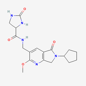 N-[(6-cyclopentyl-2-methoxy-5-oxo-6,7-dihydro-5H-pyrrolo[3,4-b]pyridin-3-yl)methyl]-2-oxoimidazolidine-4-carboxamide