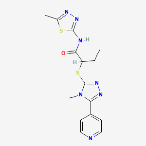 2-{[4-methyl-5-(pyridin-4-yl)-4H-1,2,4-triazol-3-yl]sulfanyl}-N-(5-methyl-1,3,4-thiadiazol-2-yl)butanamide