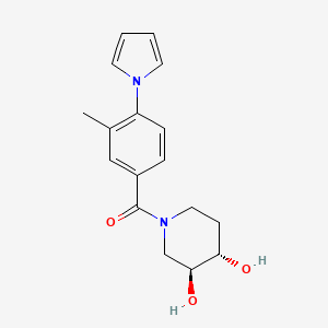 molecular formula C17H20N2O3 B5477869 (3S*,4S*)-1-[3-methyl-4-(1H-pyrrol-1-yl)benzoyl]piperidine-3,4-diol 