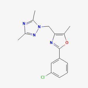 1-{[2-(3-chlorophenyl)-5-methyl-1,3-oxazol-4-yl]methyl}-3,5-dimethyl-1H-1,2,4-triazole