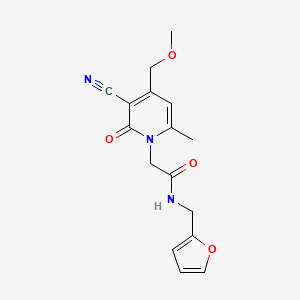 molecular formula C16H17N3O4 B5477919 2-[3-cyano-4-(methoxymethyl)-6-methyl-2-oxo-1(2H)-pyridinyl]-N-(2-furylmethyl)acetamide 