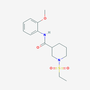 molecular formula C15H22N2O4S B5477952 1-(ethylsulfonyl)-N-(2-methoxyphenyl)-3-piperidinecarboxamide 