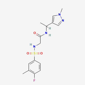 N~2~-[(4-fluoro-3-methylphenyl)sulfonyl]-N~1~-[1-(1-methyl-1H-pyrazol-4-yl)ethyl]glycinamide