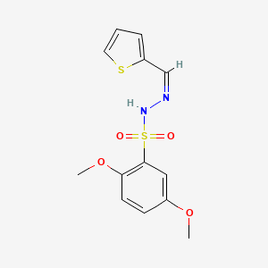 molecular formula C13H14N2O4S2 B5478049 2,5-dimethoxy-N'-(2-thienylmethylene)benzenesulfonohydrazide 