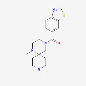 molecular formula C18H24N4OS B5478054 4-(1,3-benzothiazol-6-ylcarbonyl)-1,9-dimethyl-1,4,9-triazaspiro[5.5]undecane 