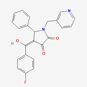 molecular formula C23H17FN2O3 B5478058 4-(4-FLUOROBENZOYL)-3-HYDROXY-5-PHENYL-1-[(PYRIDIN-3-YL)METHYL]-2,5-DIHYDRO-1H-PYRROL-2-ONE 