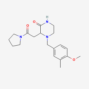 4-(4-methoxy-3-methylbenzyl)-3-[2-oxo-2-(1-pyrrolidinyl)ethyl]-2-piperazinone