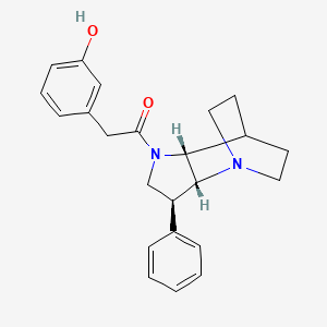 3-{2-oxo-2-[(2R*,3S*,6R*)-3-phenyl-1,5-diazatricyclo[5.2.2.0~2,6~]undec-5-yl]ethyl}phenol