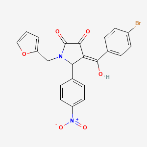 molecular formula C22H15BrN2O6 B5478116 4-(4-bromobenzoyl)-1-(2-furylmethyl)-3-hydroxy-5-(4-nitrophenyl)-1,5-dihydro-2H-pyrrol-2-one 