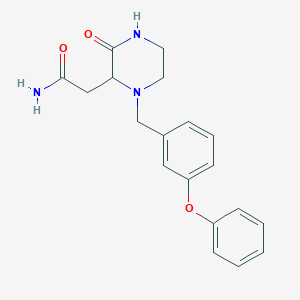 molecular formula C19H21N3O3 B5478120 2-[3-oxo-1-(3-phenoxybenzyl)-2-piperazinyl]acetamide 