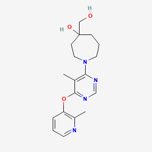 molecular formula C18H24N4O3 B5478127 4-(hydroxymethyl)-1-{5-methyl-6-[(2-methyl-3-pyridinyl)oxy]-4-pyrimidinyl}-4-azepanol 