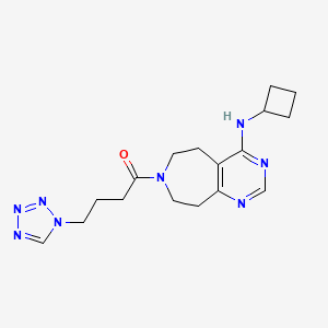 molecular formula C17H24N8O B5478145 N-cyclobutyl-7-[4-(1H-tetrazol-1-yl)butanoyl]-6,7,8,9-tetrahydro-5H-pyrimido[4,5-d]azepin-4-amine 