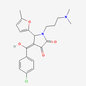 (4E)-4-[(4-chlorophenyl)-hydroxymethylidene]-1-[3-(dimethylamino)propyl]-5-(5-methylfuran-2-yl)pyrrolidine-2,3-dione