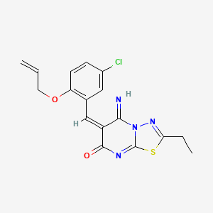 molecular formula C17H15ClN4O2S B5478184 (6E)-6-[5-chloro-2-(prop-2-en-1-yloxy)benzylidene]-2-ethyl-5-imino-5,6-dihydro-7H-[1,3,4]thiadiazolo[3,2-a]pyrimidin-7-one 