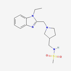 molecular formula C16H24N4O2S B5478185 N-({1-[(1-ethyl-1H-benzimidazol-2-yl)methyl]pyrrolidin-3-yl}methyl)methanesulfonamide 