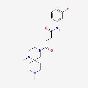 4-(1,9-dimethyl-1,4,9-triazaspiro[5.5]undec-4-yl)-N-(3-fluorophenyl)-4-oxobutanamide