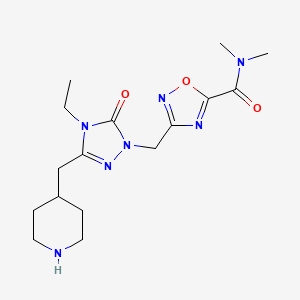 3-{[4-ethyl-5-oxo-3-(4-piperidinylmethyl)-4,5-dihydro-1H-1,2,4-triazol-1-yl]methyl}-N,N-dimethyl-1,2,4-oxadiazole-5-carboxamide dihydrochloride