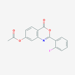 [2-(2-iodophenyl)-4-oxo-3,1-benzoxazin-7-yl] acetate