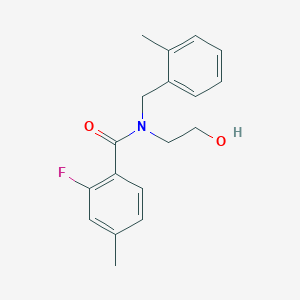 2-fluoro-N-(2-hydroxyethyl)-4-methyl-N-(2-methylbenzyl)benzamide