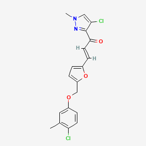 (E)-3-{5-[(4-CHLORO-3-METHYLPHENOXY)METHYL]-2-FURYL}-1-(4-CHLORO-1-METHYL-1H-PYRAZOL-3-YL)-2-PROPEN-1-ONE