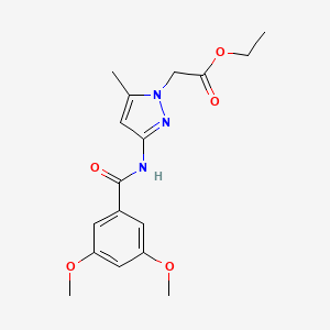 molecular formula C17H21N3O5 B5478299 ethyl {3-[(3,5-dimethoxybenzoyl)amino]-5-methyl-1H-pyrazol-1-yl}acetate 